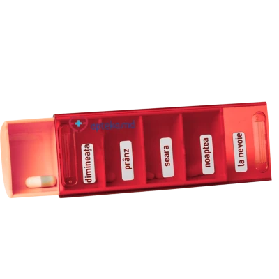 Organizator de medicamente zilnic (rosu) N1