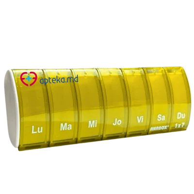Organizator de medicamente saptamanal (galben) N1