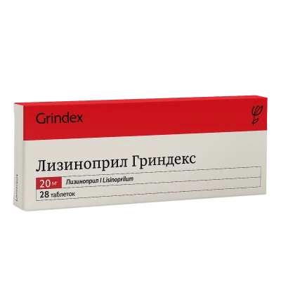Lisinopril Grindeks comp. 20 mg N14x2 Lisinopril Grindeks comp. 20 mg N14x2