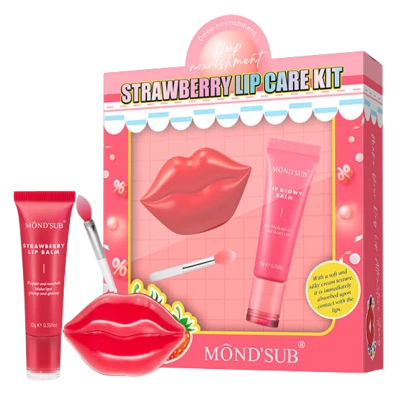 Mond'Sub Set pentru buze STRAWBERRY Lip Care Kit set 3buc
