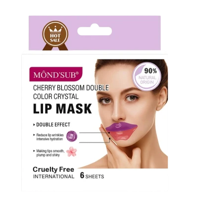 Mond'Sub Masca pentru buze cu efect dublu Cherry Blossom Double Color Crystal Lip Mask  6buc