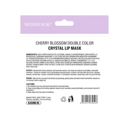 Mond'Sub Masca pentru buze cu efect dublu Cherry Blossom Double Color Crystal Lip Mask  6buc