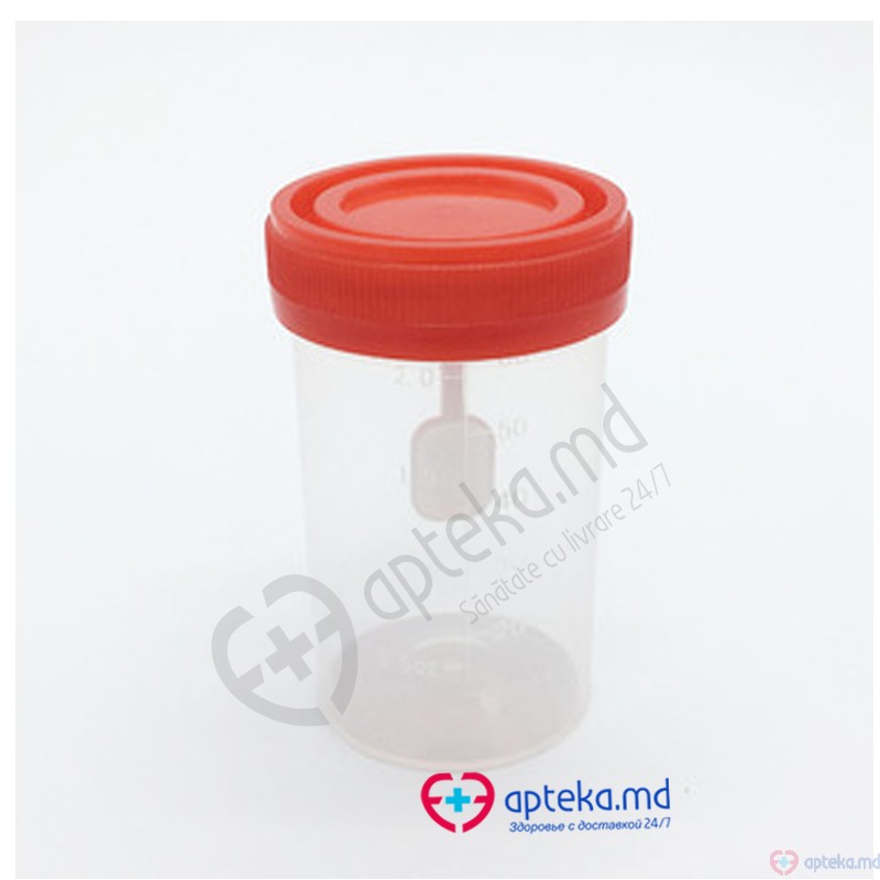 Container ster. din plastic cu lopatica 60ml