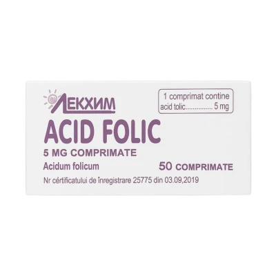 Acid folic comprimate 5 mg N50 Acid folic comprimate 5 mg N50