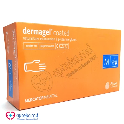 Перчатки н/стер латексные для осмотра неопудренные тонкие M пара DERMGEL