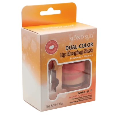 Mond'Sub Masca de noapte pentru buze Dual-Color Lip Sleeping Mask Strawberry + Vitamin C 12g