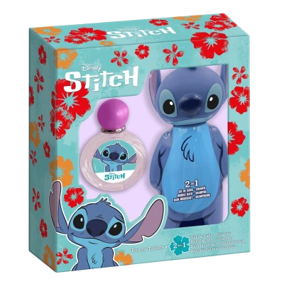 LORENAY Stitch Set cadou(apa de toaleta 50 ml+ spuma de baie+gel de dus)EDT & Bubblebath-Shampoo Fig