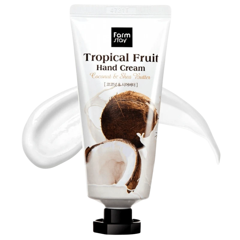 FARMSTAY Крем для рук с кокосом TROPICAL FRUIT HAND CREAM COCONUT SHEA BUTTER 50 мл