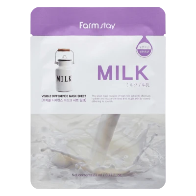 FARMSTAY Masca pentru fata cu lapte Visible Difference Mask Sheet Milk 23 ml