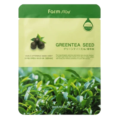 FARMSTAY Маска для лица с семенами зеленого чая VISIBLE DIFFERENCE MASK SHEET GREENTEA SEED 23 мл