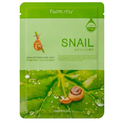 FARMSTAY Маска для лица с муцином улитки VISIBLE DIFFERENCE MASK SHEET SNAIL 23 мл