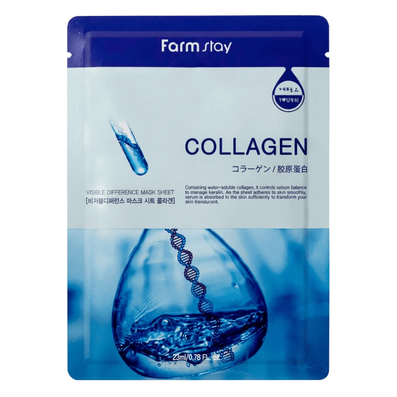 FARMSTAY Masca pentru fata cu colagen Visible Difference Mask Sheet Collagen 23 ml
