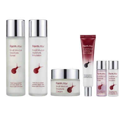 FARMSTAY Set pentru ingrejire pielei  SNAIL MUCUS MOISTURE SKIN CARE 4 SET