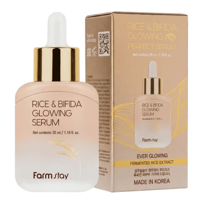 FARMSTAY Ser iluminator cu orez si bifida RICE BIFIDA GLOWING SERUM 35 ml