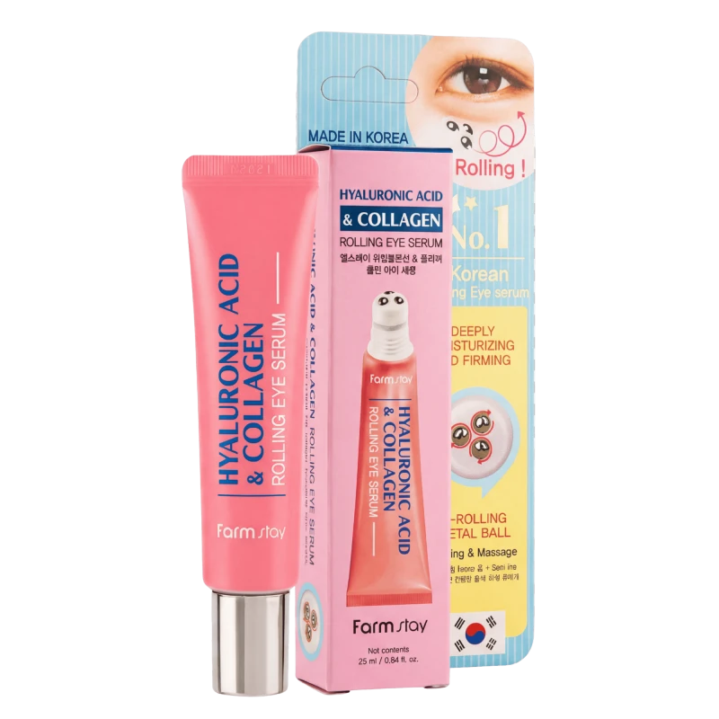 FARMSTAY Ser rolling pentru ochi cu acid hialuronic si colagen HYALURONICACID COLLAGEN ROLLING EYESE