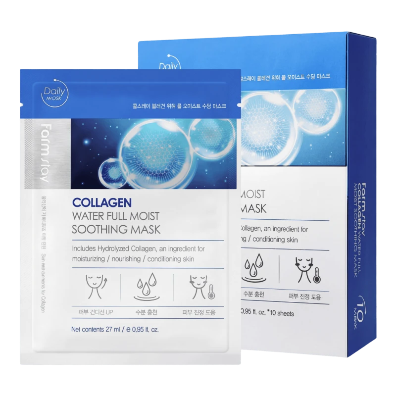 FARMSTAY Masca calmanta hidratanta Water Full cu colagen COLLAGEN WATER FULL MOIST SOOTHING MASK 27