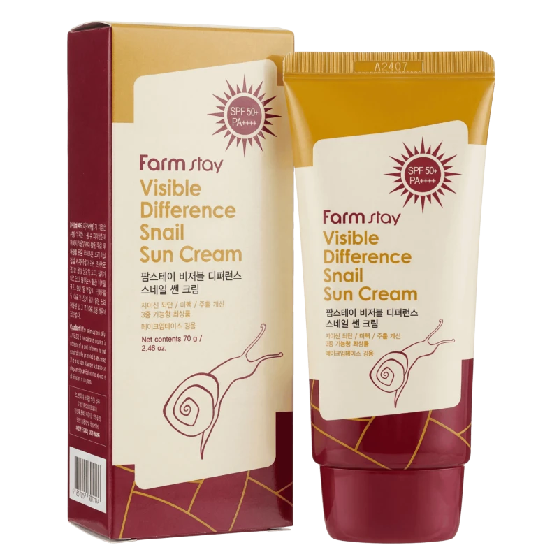FARMSTAY Crema cu protectie solara cu melc VISIBLE DIFFERENCE SNAIL SUN CREAM 70 ml