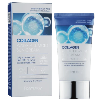 FARMSTAY Crema solara hidratanta Water Full cu colagen COLLAGEN WATER FULL MOIST SUN CREAM 70 ml